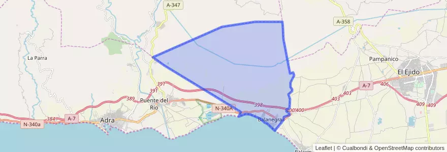 Mapa de ubicacion de Balanegra.