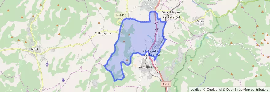 Mapa de ubicacion de Balenyà.