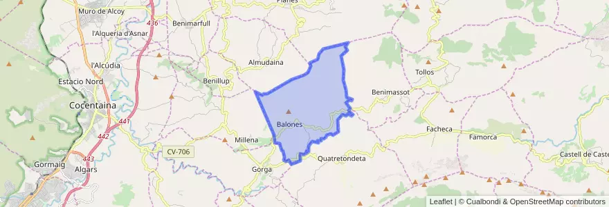 Mapa de ubicacion de Balones.
