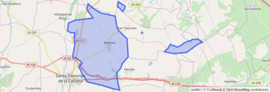Mapa de ubicacion de Bañares.