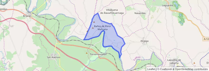 Mapa de ubicacion de Baños de Ebro/Mañueta.