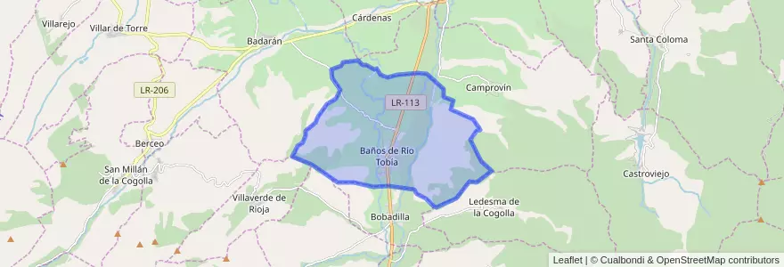 Mapa de ubicacion de Baños de Río Tobía.