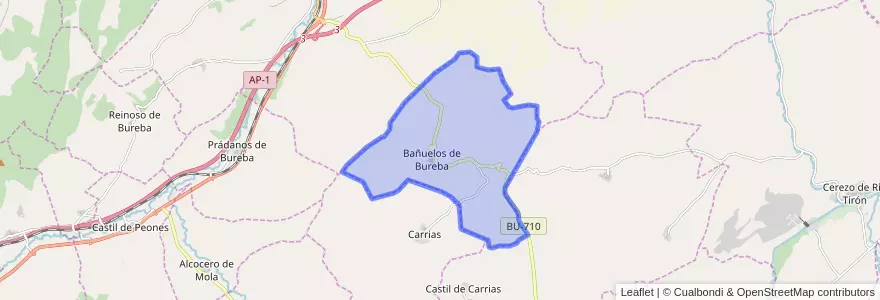 Mapa de ubicacion de Bañuelos de Bureba.