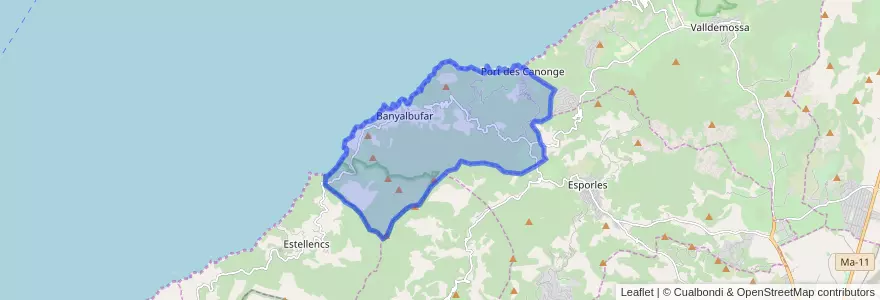 Mapa de ubicacion de Banyalbufar.