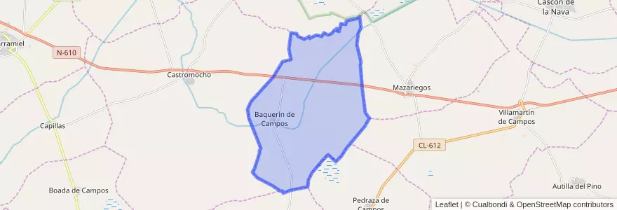 Mapa de ubicacion de Baquerín de Campos.