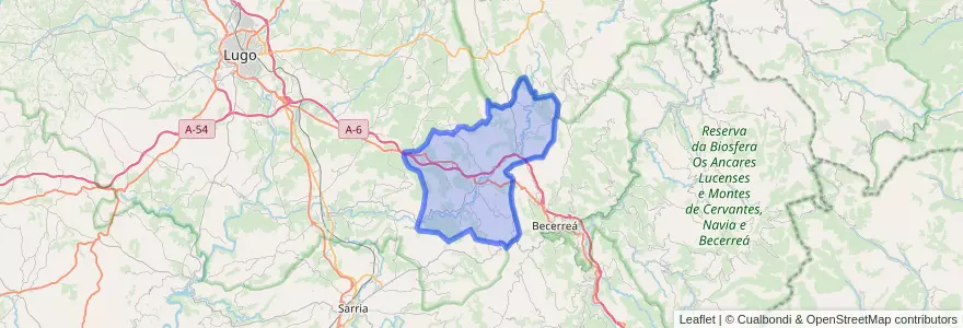 Mapa de ubicacion de Baralla.