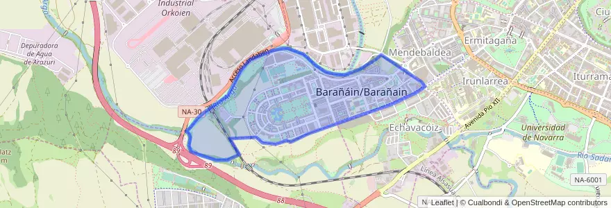 Mapa de ubicacion de Barañáin/Barañain.