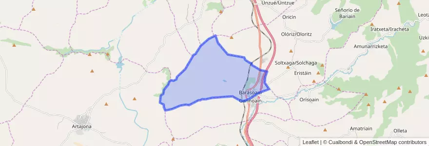 Mapa de ubicacion de Barásoain.