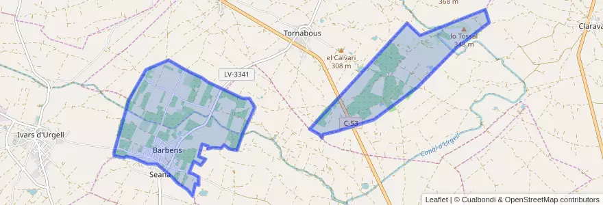 Mapa de ubicacion de Barbens.