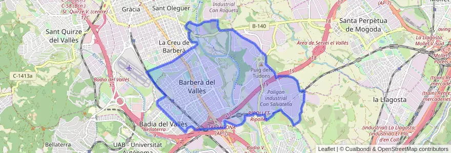 Mapa de ubicacion de Barberà del Vallès.