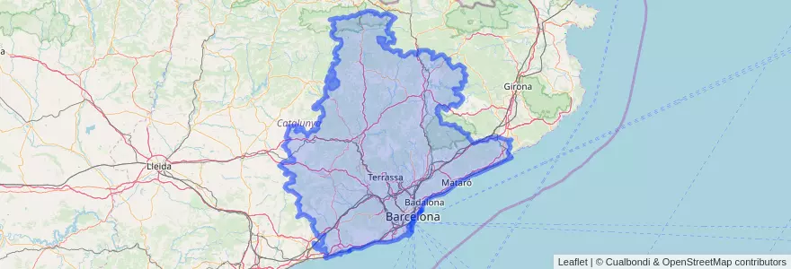 Mapa de ubicacion de برشلونة.