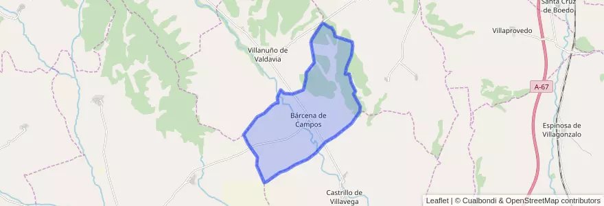 Mapa de ubicacion de Bárcena de Campos.