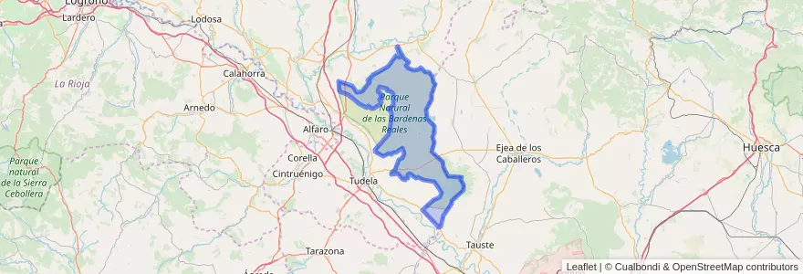 Mapa de ubicacion de Bardenas Reales de Navarra.
