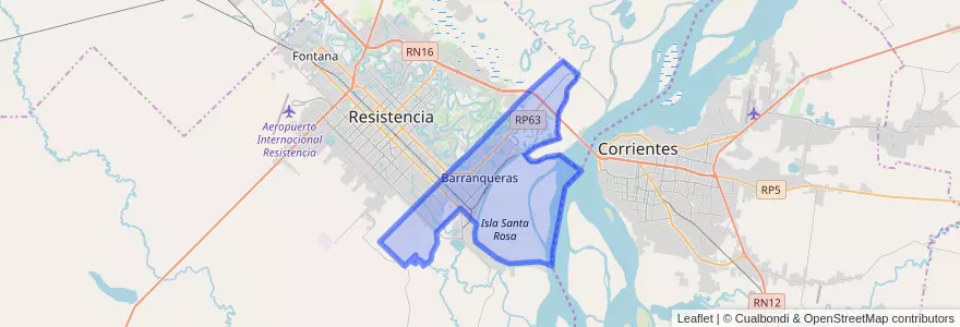 Mapa de ubicacion de Barranqueras.