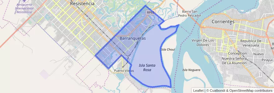 Mapa de ubicacion de Barranqueras.