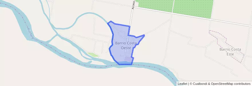 Mapa de ubicacion de Barrio Costa Oeste.