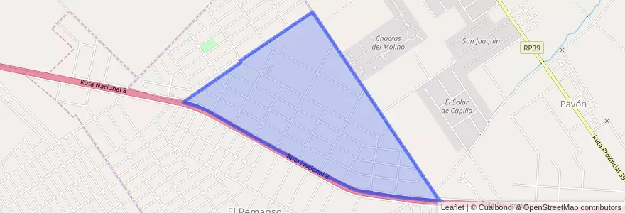 Mapa de ubicacion de Barrio Los Pinos.
