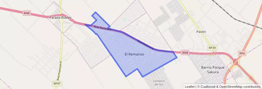 Mapa de ubicacion de Barrio Parque El Remanso.