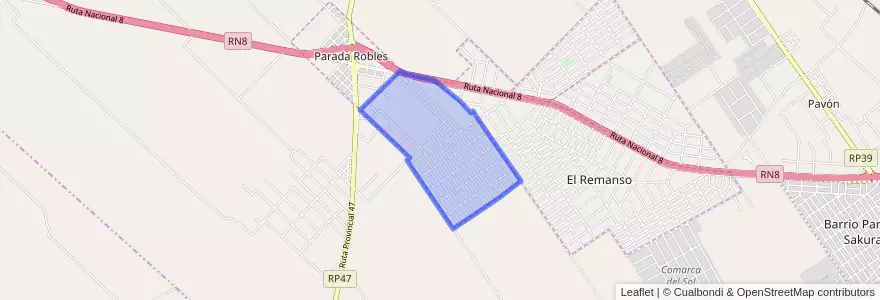 Mapa de ubicacion de Barrio Parque Jularó.