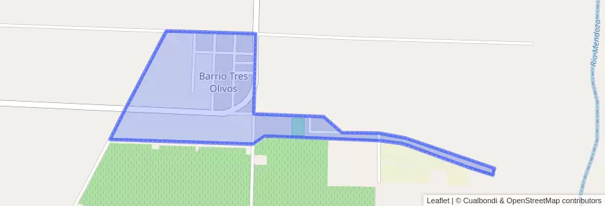 Mapa de ubicacion de Barrio Tres Olivos.