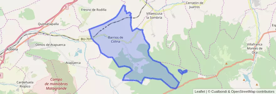 Mapa de ubicacion de Barrios de Colina.