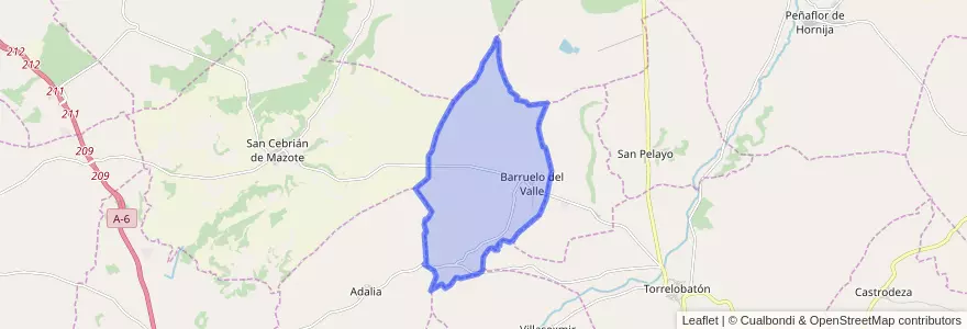 Mapa de ubicacion de Barruelo del Valle.