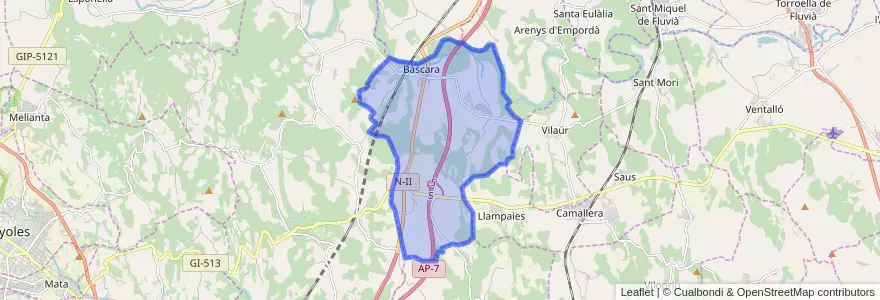 Mapa de ubicacion de Bàscara.