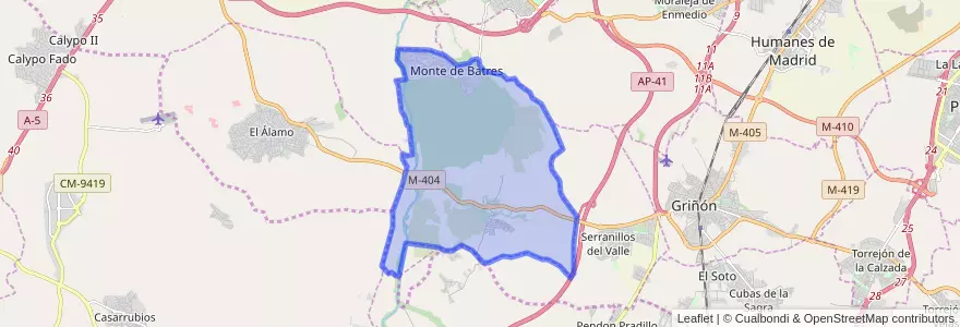 Mapa de ubicacion de Batres.