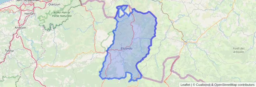 Mapa de ubicacion de Baztan.