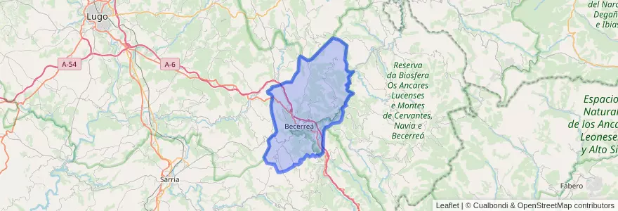 Mapa de ubicacion de Becerreá.