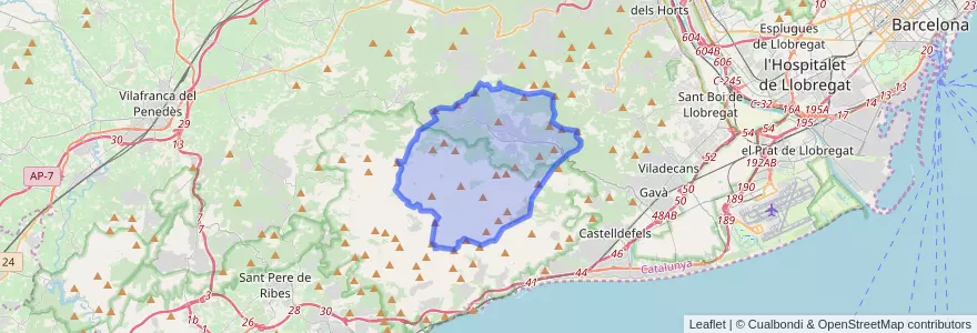 Mapa de ubicacion de Begues.