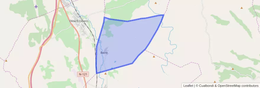 Mapa de ubicacion de Beire.