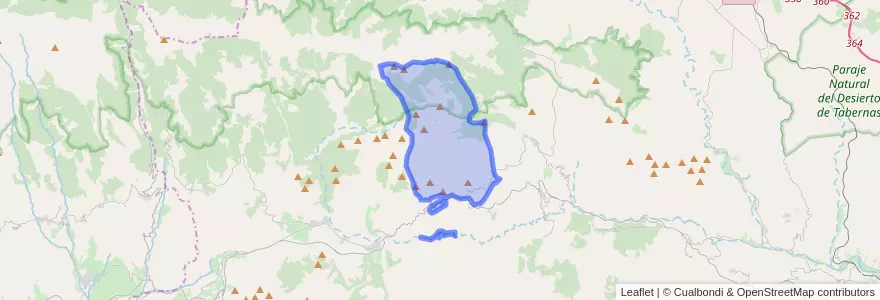 Mapa de ubicacion de Beires.