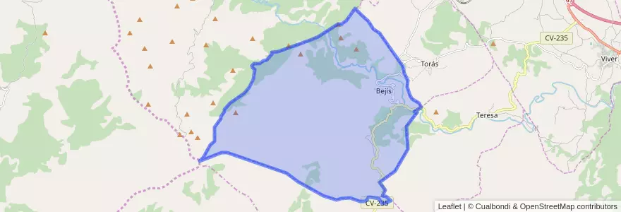 Mapa de ubicacion de Bejís.