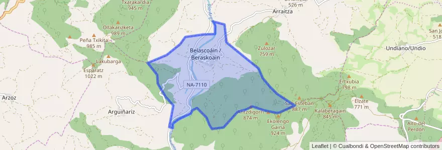 Mapa de ubicacion de Belascoáin.