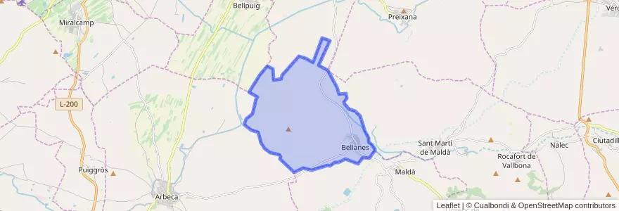 Mapa de ubicacion de Belianes.