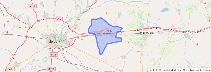Mapa de ubicacion de Bell-lloc d'Urgell.