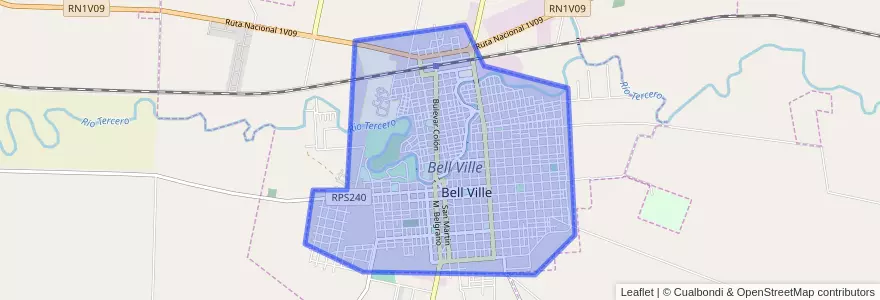 Mapa de ubicacion de Bell Ville.