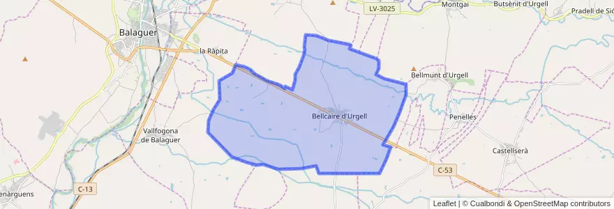 Mapa de ubicacion de Bellcaire d'Urgell.