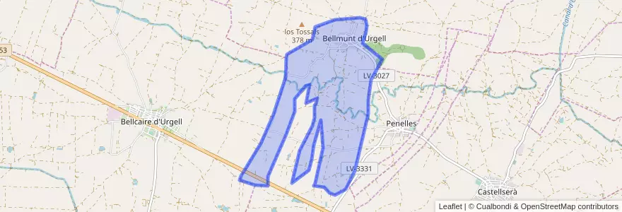 Mapa de ubicacion de Bellmunt d'Urgell.