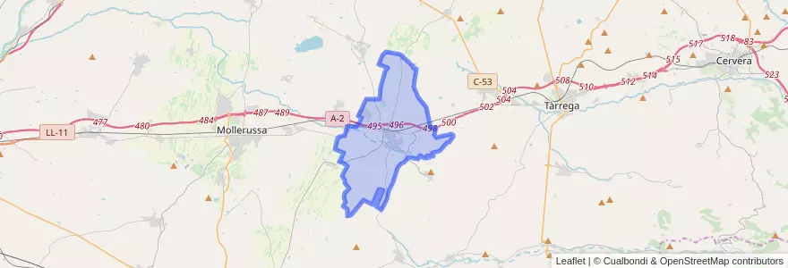 Mapa de ubicacion de Bellpuig.