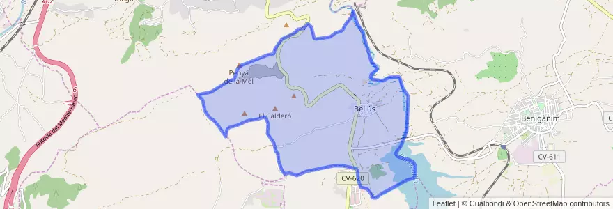 Mapa de ubicacion de Bellús.