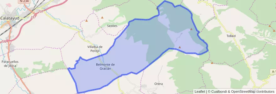 Mapa de ubicacion de Belmonte de Gracián.