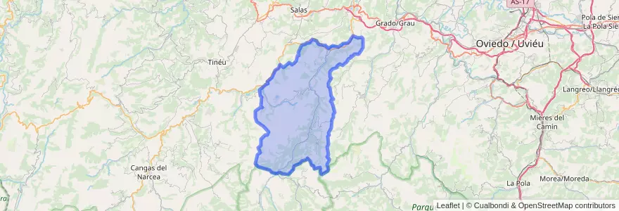 Mapa de ubicacion de Belmonte de Miranda.