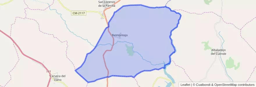 Mapa de ubicacion de Belmontejo.