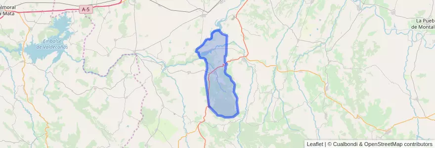 Mapa de ubicacion de Belvís de la Jara.