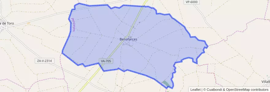 Mapa de ubicacion de Benafarces.