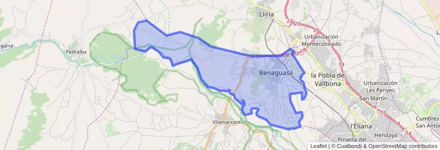 Mapa de ubicacion de Benaguasil.