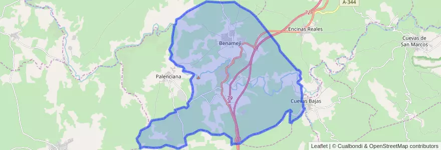 Mapa de ubicacion de Benamejí.