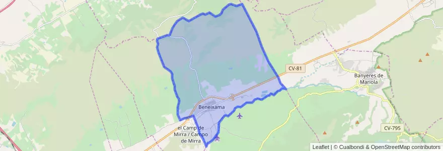 Mapa de ubicacion de Beneixama.